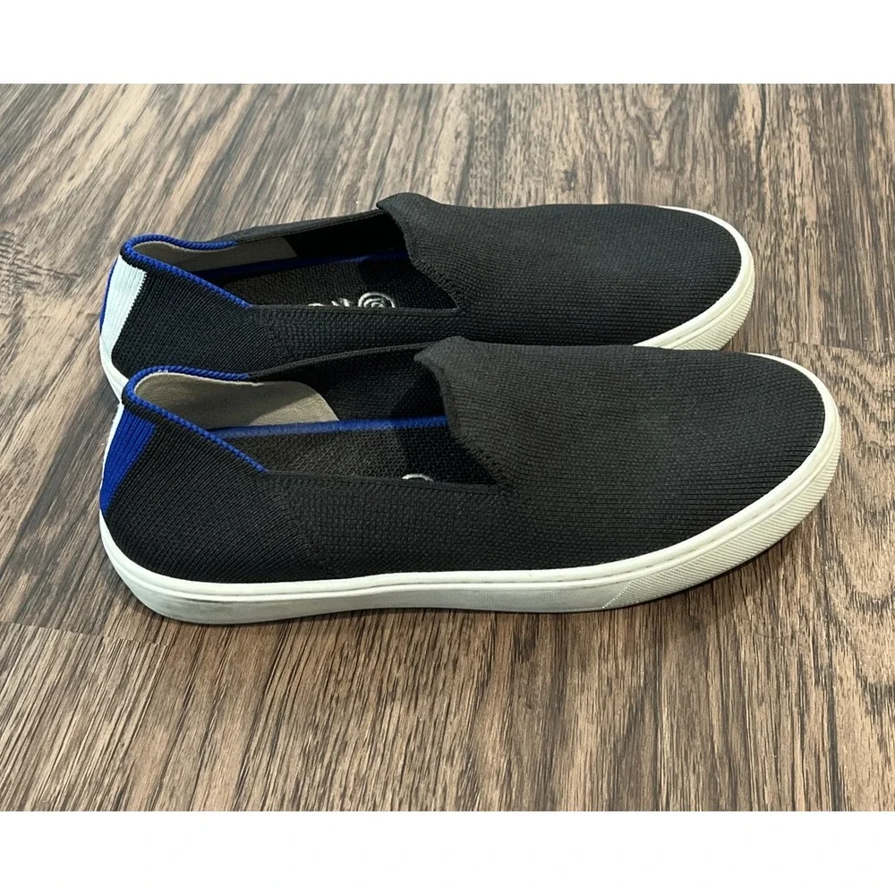 Rothy's The Classic Slip-On Sneaker Black Knit Womens Size US 6.5